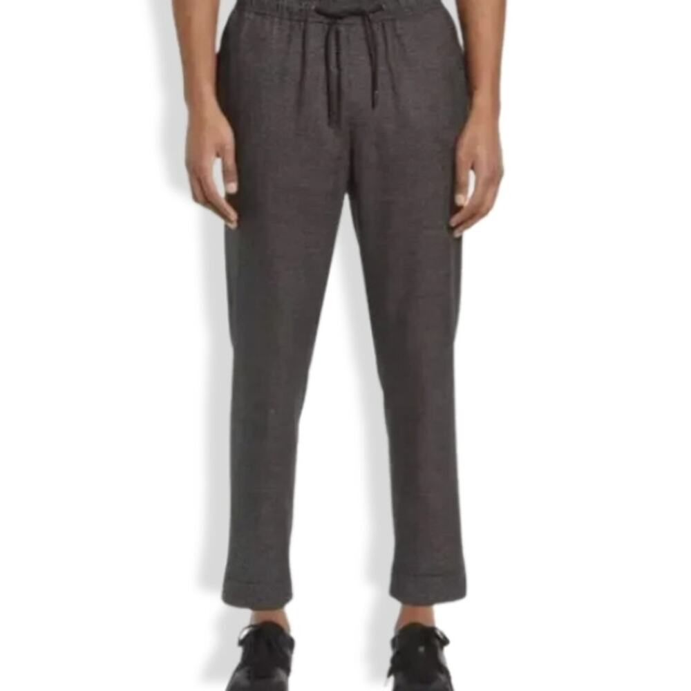 Open Edit Houndstooth Crop Pants Adjustable Drawstring Black Gray Men's 2XL NWT
